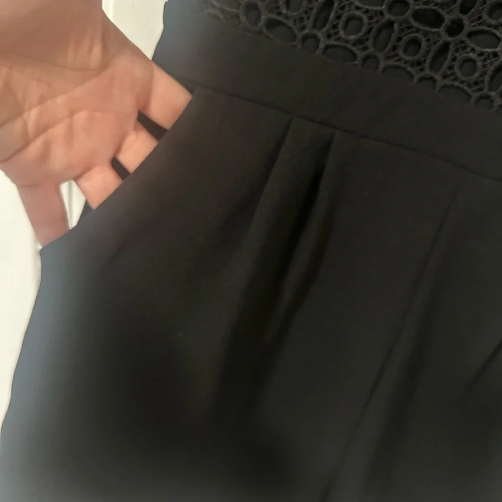 Alythea Black Lace Panel Romper Short Sleeve Fit & Flare, Size Medium NEW - Picture 8 of 16